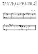 Téléchargez l'arrangement pour piano de la partition de On vous souhaite un Joyeux Noël en PDF